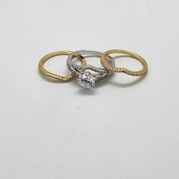 Brand New Sterling Silver 925 3pcs Gemstone Ring